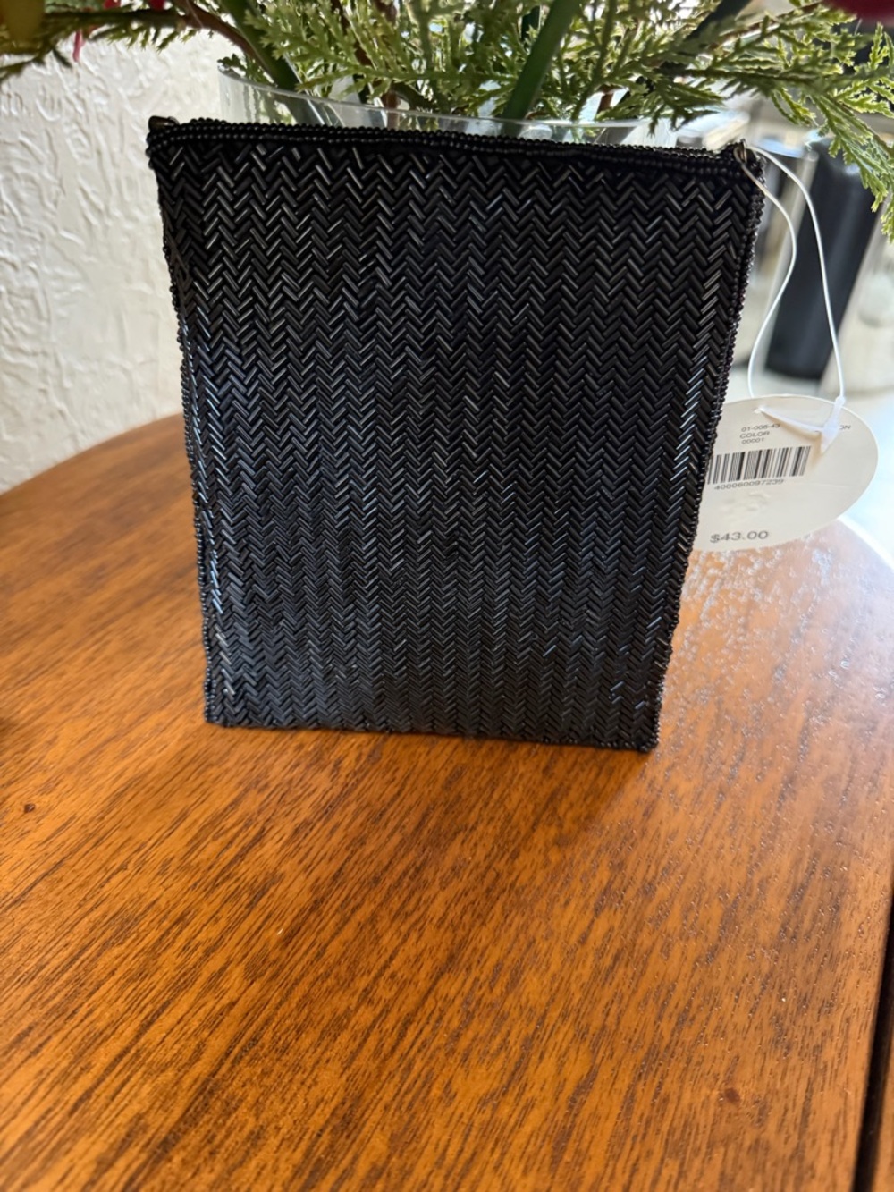 Valerie Stevens Black Beaded Evening Clutch